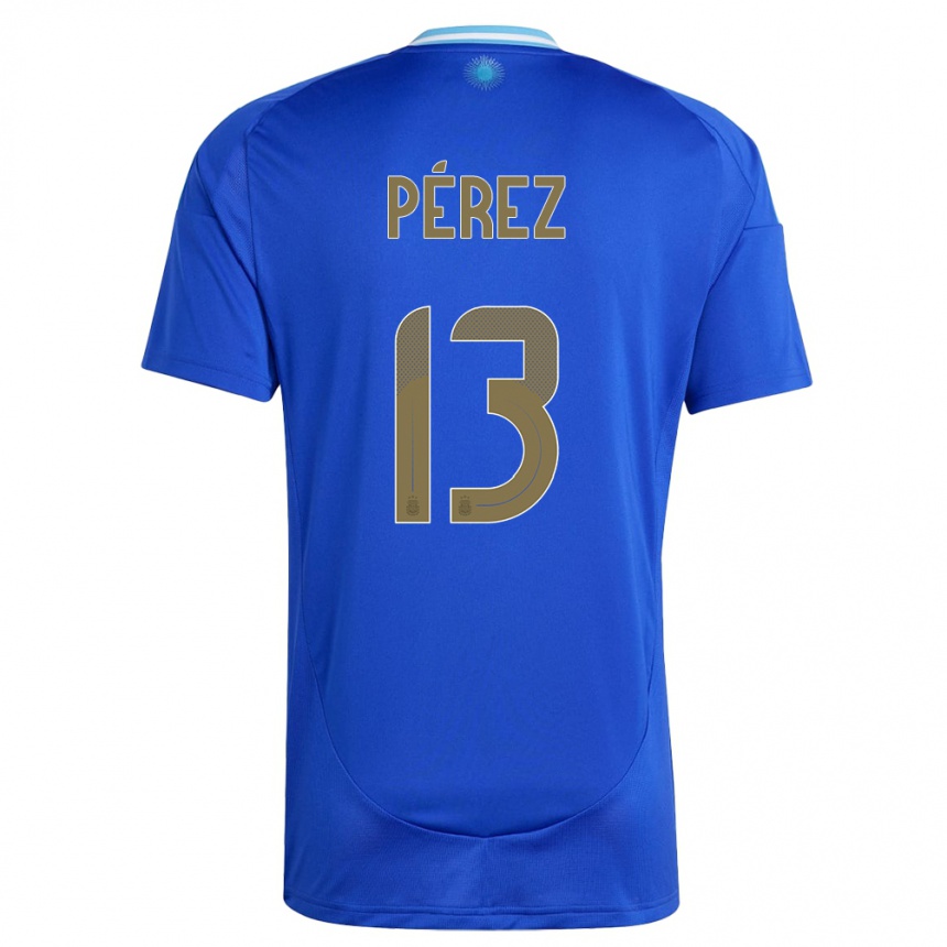 Kids Football Argentina Nehuen Perez #13 Blue Away Jersey 24-26 T-Shirt Za