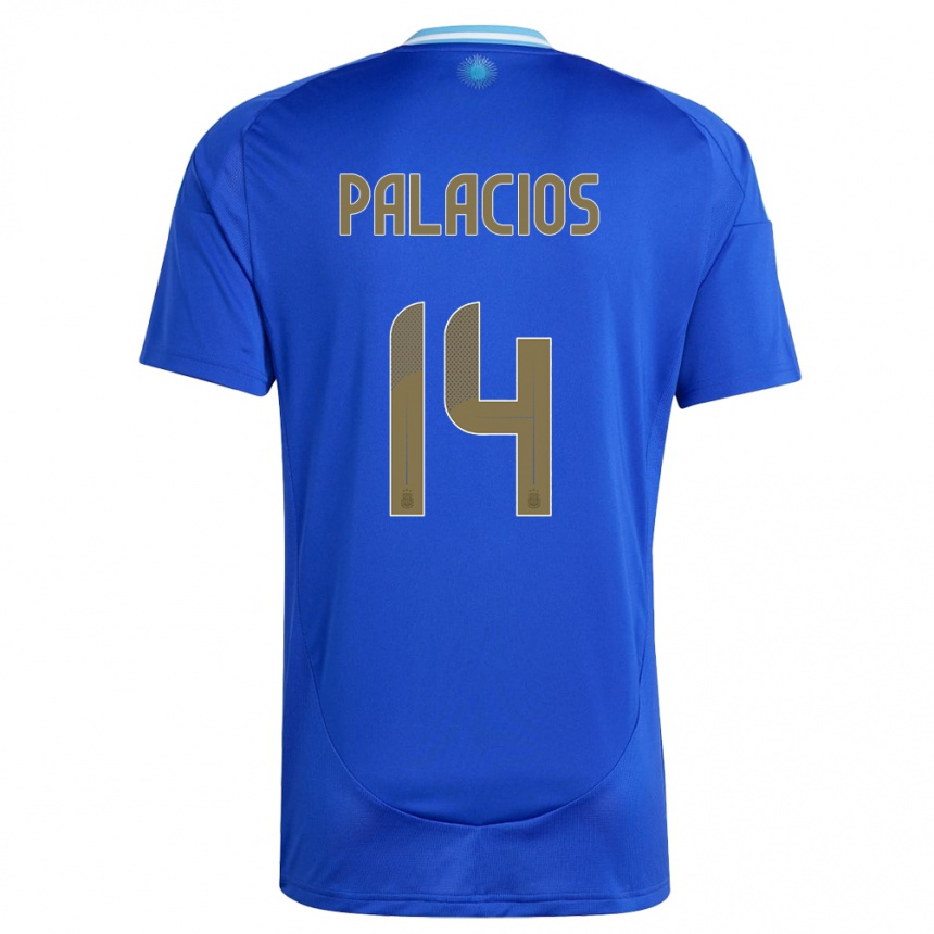 Kids Football Argentina Exequiel Palacios #14 Blue Away Jersey 24-26 T-Shirt Za