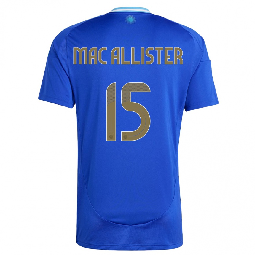 Kids Football Argentina Alexis Mac Allister #15 Blue Away Jersey 24-26 T-Shirt Za