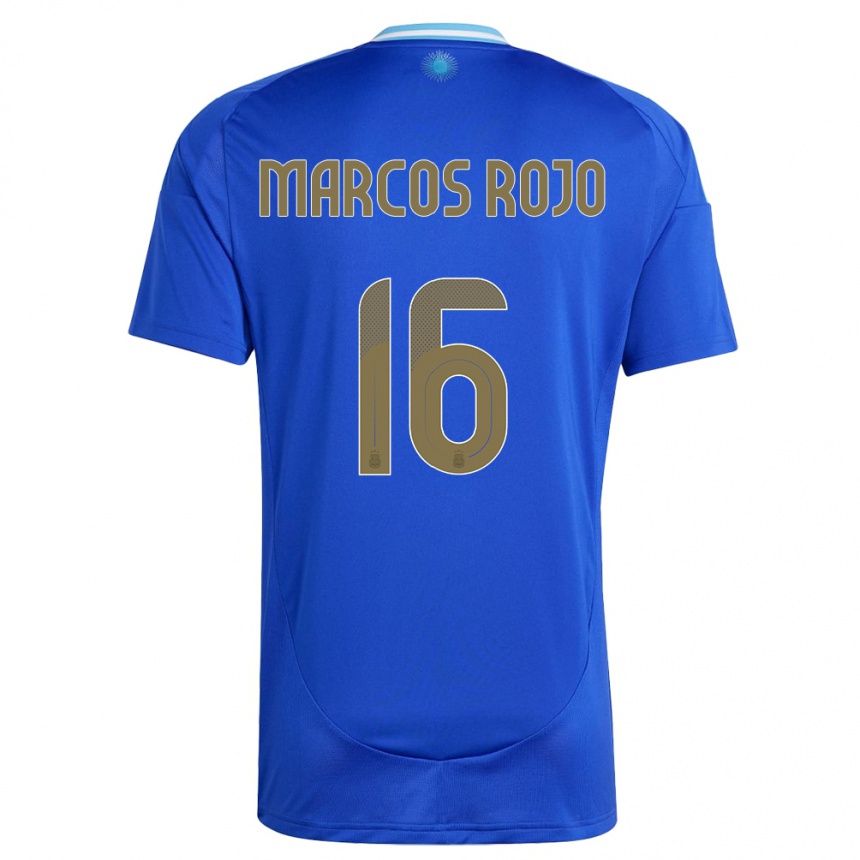 Kids Football Argentina Marcos Rojo #16 Blue Away Jersey 24-26 T-Shirt Za