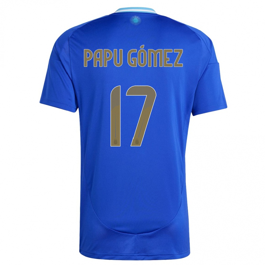 Kids Football Argentina Papu Gomez #17 Blue Away Jersey 24-26 T-Shirt Za