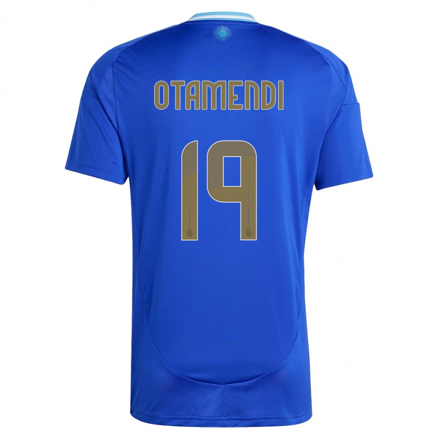 Kids Football Argentina Nicolas Otamendi #19 Blue Away Jersey 24-26 T-Shirt Za