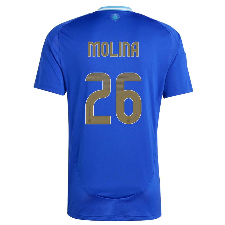 Kids Football Argentina Nahuel Molina #26 Blue Away Jersey 24-26 T-Shirt Za