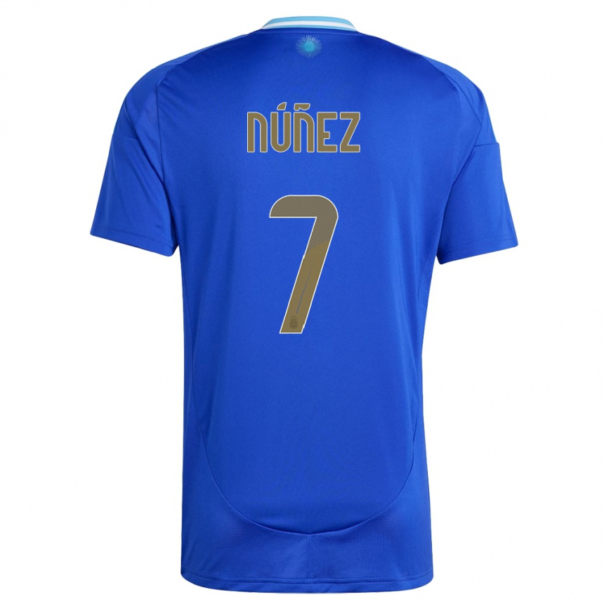 Kids Football Argentina Romina Nunez #7 Blue Away Jersey 24-26 T-Shirt Za