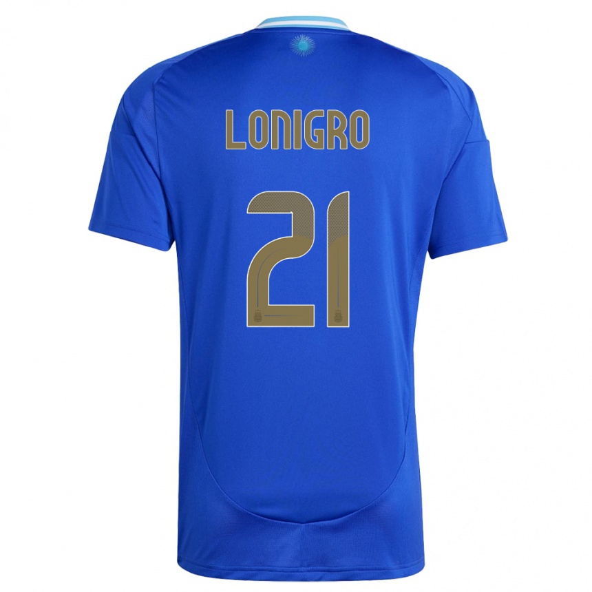 Kids Football Argentina Erica Lonigro #21 Blue Away Jersey 24-26 T-Shirt Za