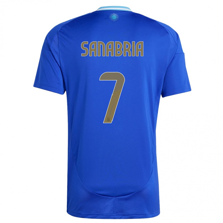 Kids Football Argentina Mateo Sanabria #7 Blue Away Jersey 24-26 T-Shirt Za