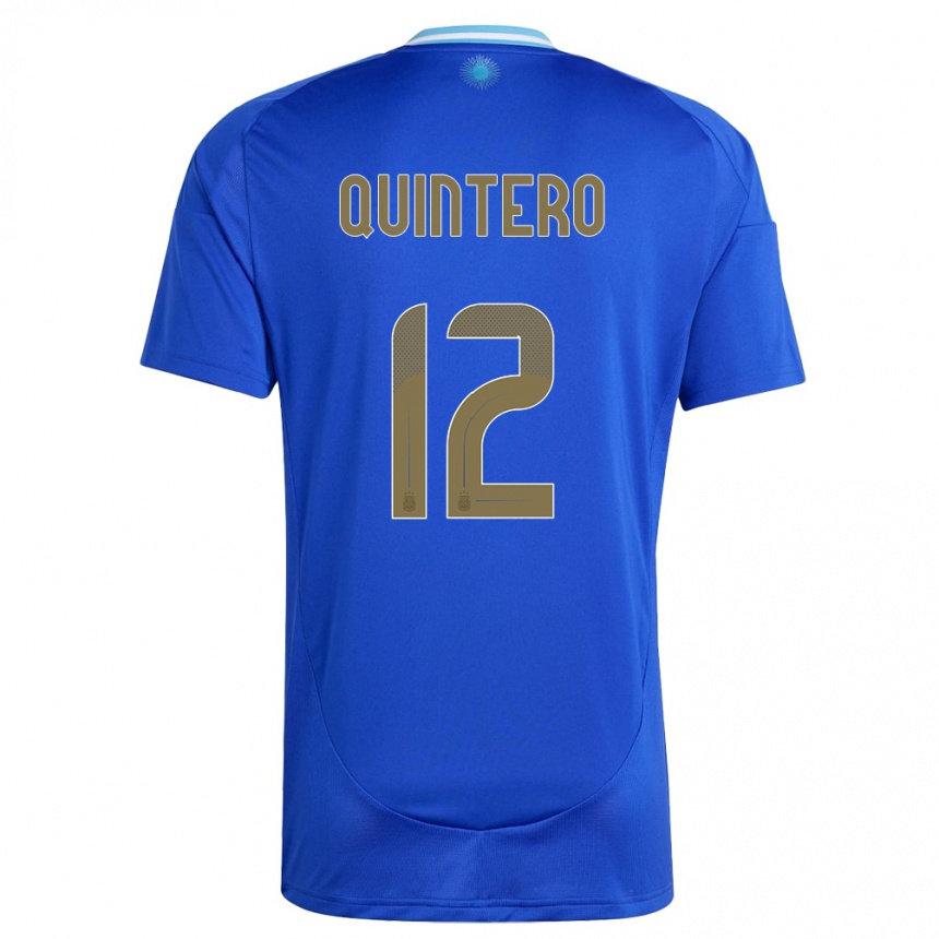 Kids Football Argentina Valentino Quintero #12 Blue Away Jersey 24-26 T-Shirt Za