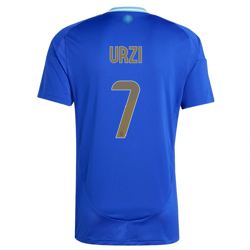 Kids Football Argentina Agustin Urzi #7 Blue Away Jersey 24-26 T-Shirt Za