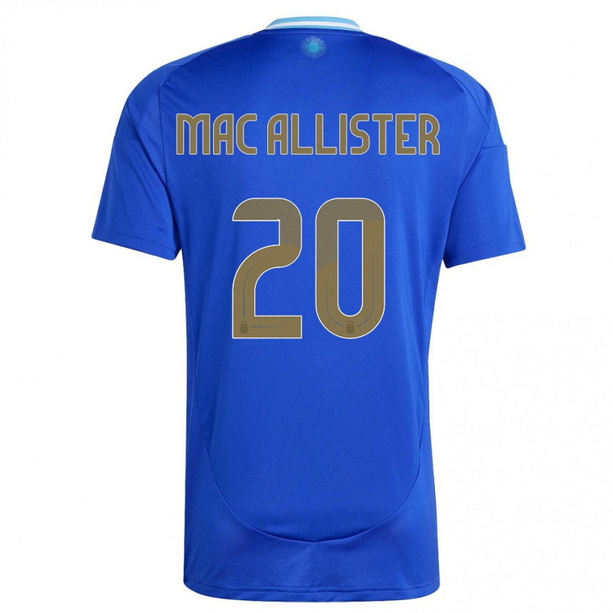 Kids Football Argentina Alexis Mac Allister #20 Blue Away Jersey 24-26 T-Shirt Za