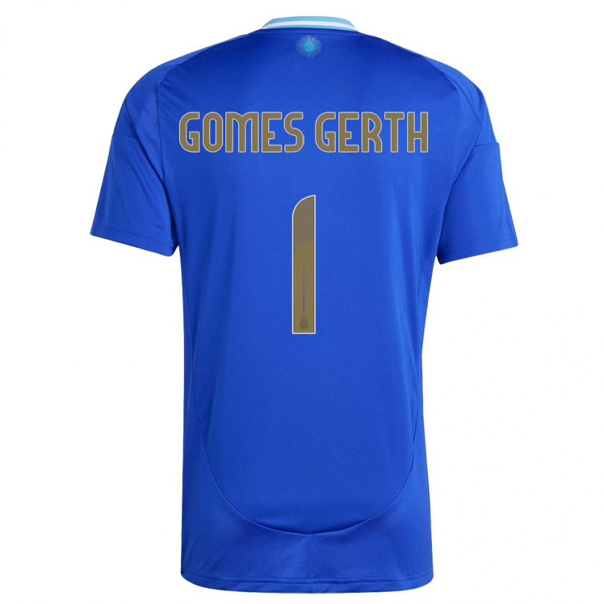 Kids Football Argentina Federico Gomes Gerth #1 Blue Away Jersey 24-26 T-Shirt Za