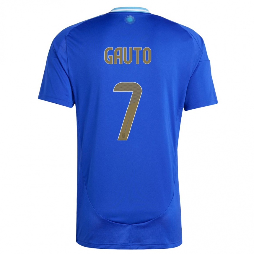 Kids Football Argentina Juan Gauto #7 Blue Away Jersey 24-26 T-Shirt Za