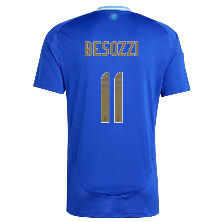 Kids Football Argentina Lucas Besozzi #11 Blue Away Jersey 24-26 T-Shirt Za