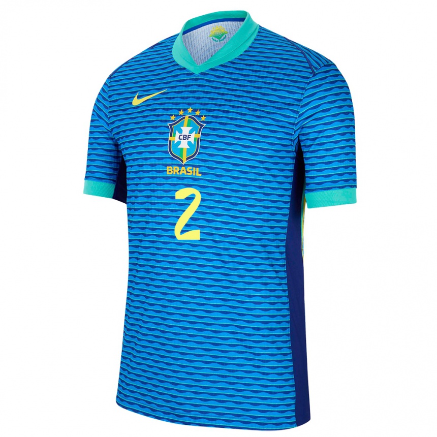 Kids Football Brazil Danilo #2 Blue Away Jersey 24-26 T-Shirt Za