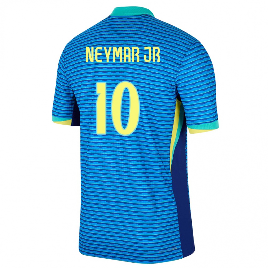 Kids Football Brazil Neymar #10 Blue Away Jersey 24-26 T-Shirt Za