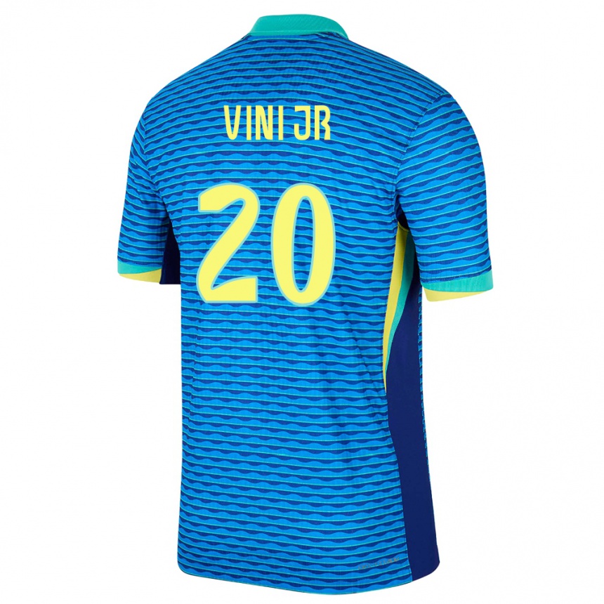 Kids Football Brazil Vinicius Junior #20 Blue Away Jersey 24-26 T-Shirt Za