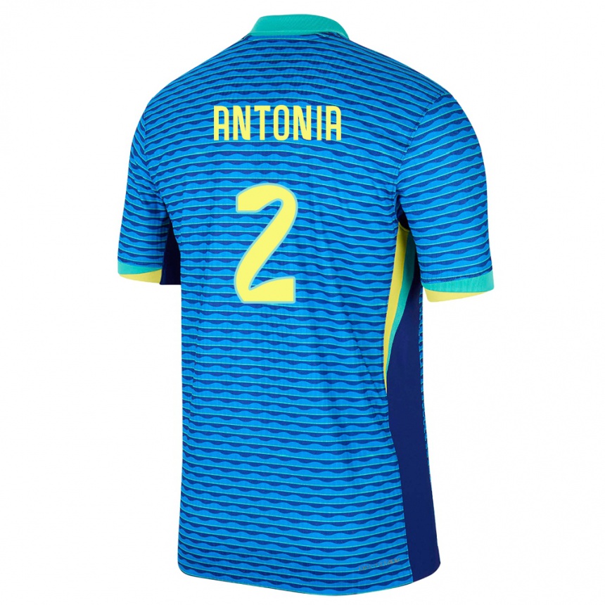 Kids Football Brazil Antonia #2 Blue Away Jersey 24-26 T-Shirt Za