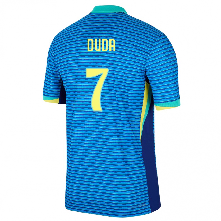 Kids Football Brazil Duda Francelino #7 Blue Away Jersey 24-26 T-Shirt Za