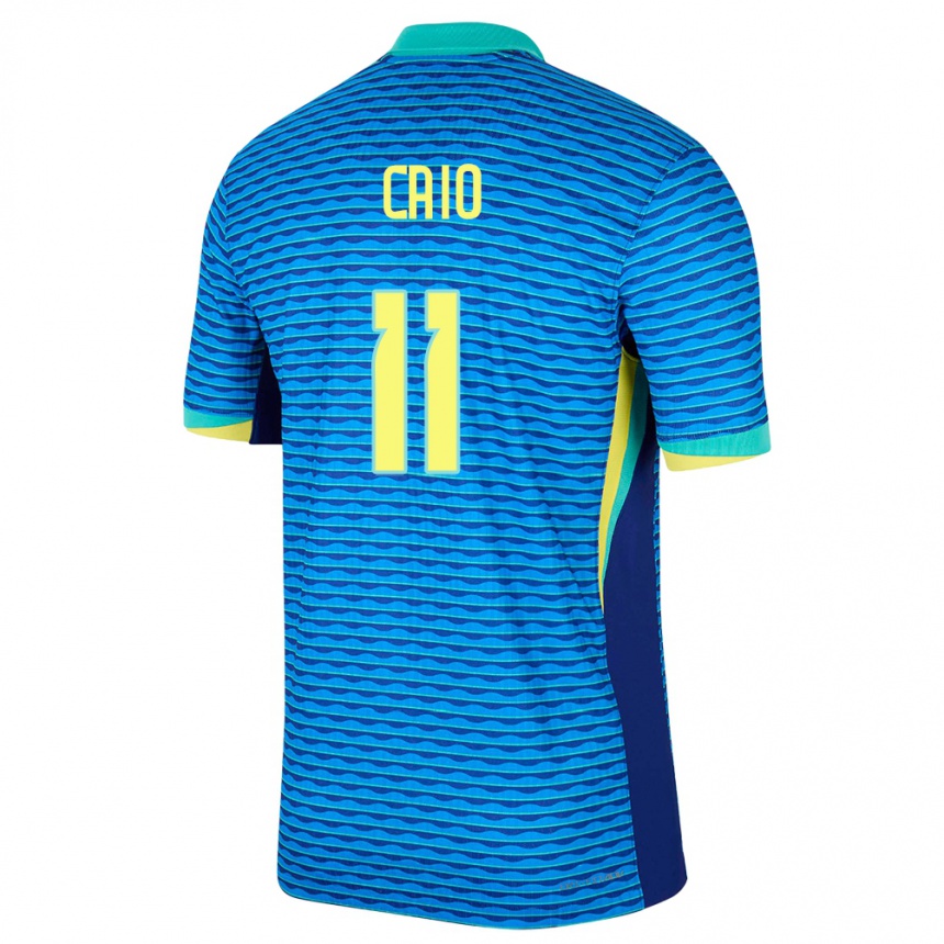 Kids Football Brazil Caio #11 Blue Away Jersey 24-26 T-Shirt Za