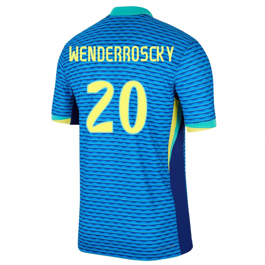 Kids Football Brazil Arthur Wenderroscky #20 Blue Away Jersey 24-26 T-Shirt Za