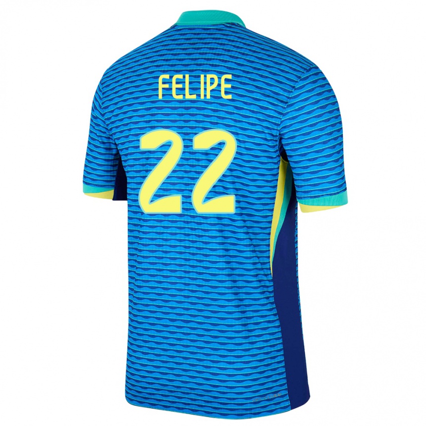 Kids Football Brazil Cayo Felipe #22 Blue Away Jersey 24-26 T-Shirt Za