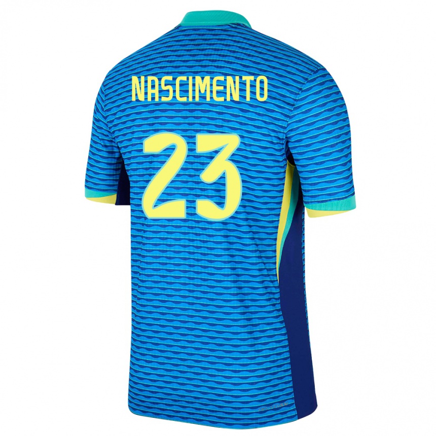 Kids Football Brazil Matheus Nascimento #23 Blue Away Jersey 24-26 T-Shirt Za