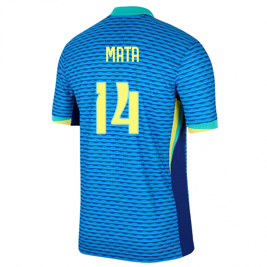 Kids Football Brazil Da Mata #14 Blue Away Jersey 24-26 T-Shirt Za