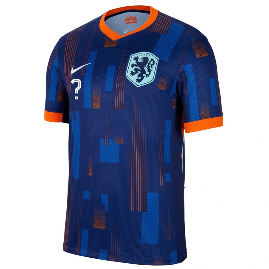 Kids Football Netherlands Your Name #0 Blue Away Jersey 24-26 T-Shirt Za