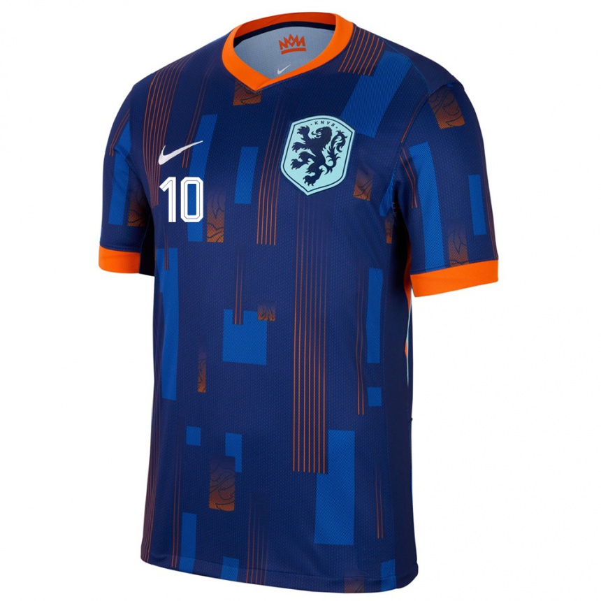 Kids Football Netherlands Nadine Noordam #10 Blue Away Jersey 24-26 T-Shirt Za