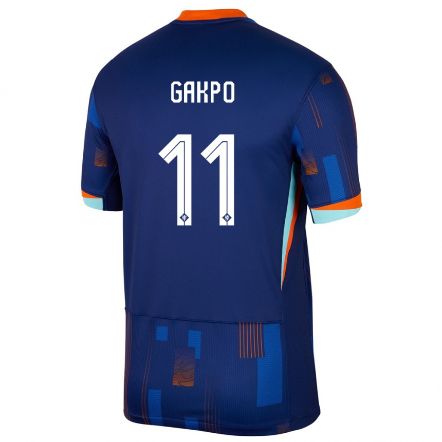 Kids Football Netherlands Cody Gakpo #11 Blue Away Jersey 24-26 T-Shirt Za