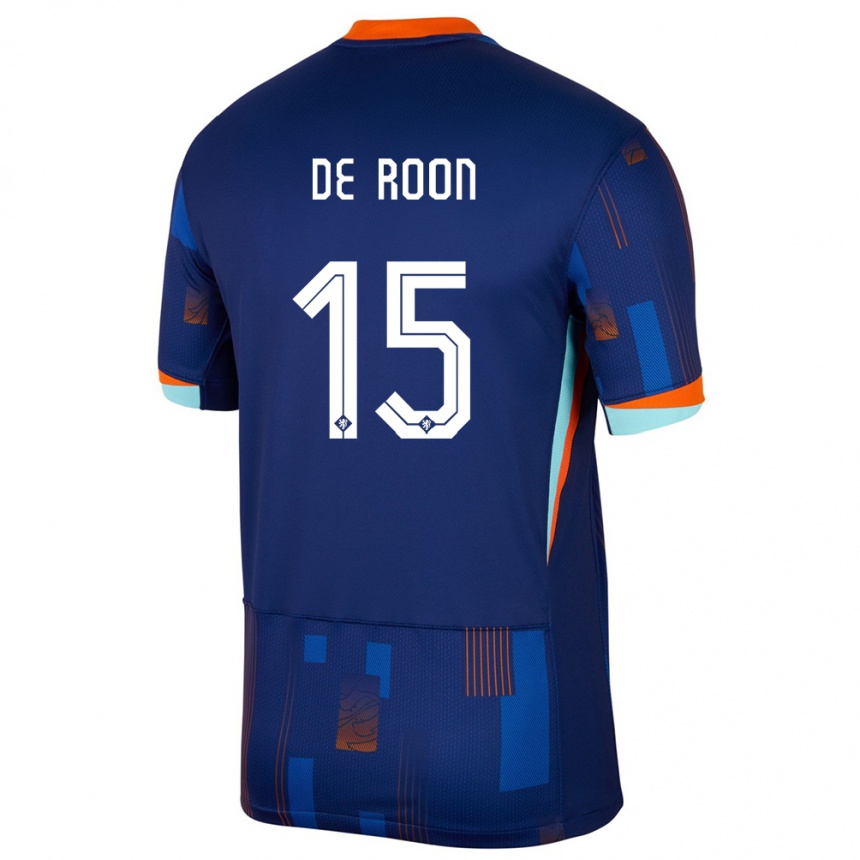 Kids Football Netherlands Marten De Roon #15 Blue Away Jersey 24-26 T-Shirt Za