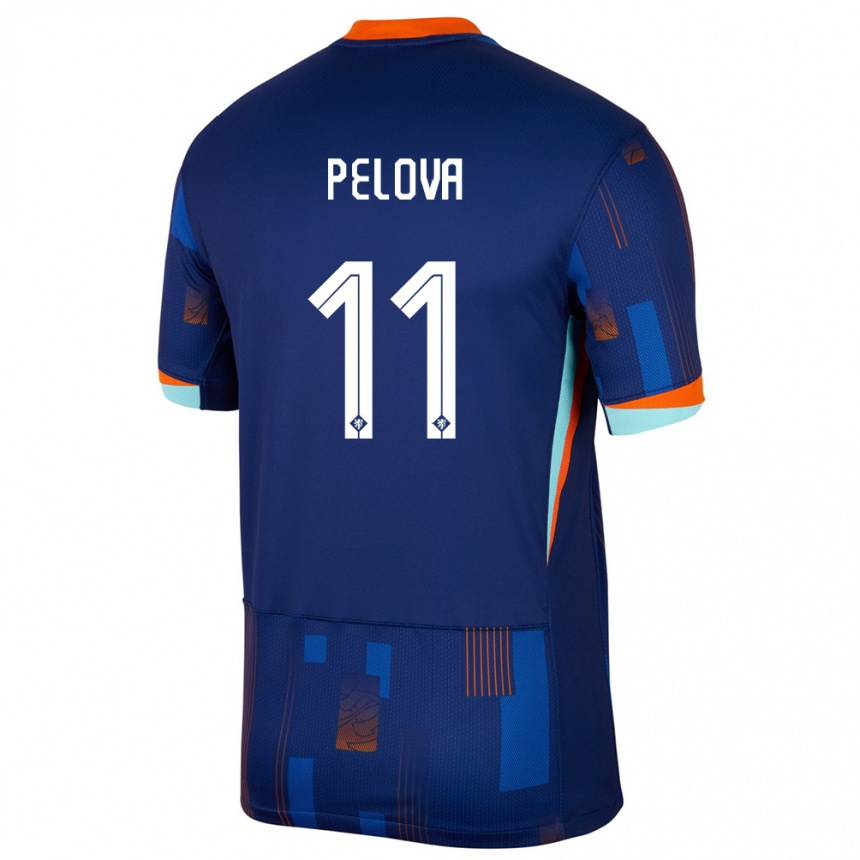 Kids Football Netherlands Victoria Pelova #11 Blue Away Jersey 24-26 T-Shirt Za