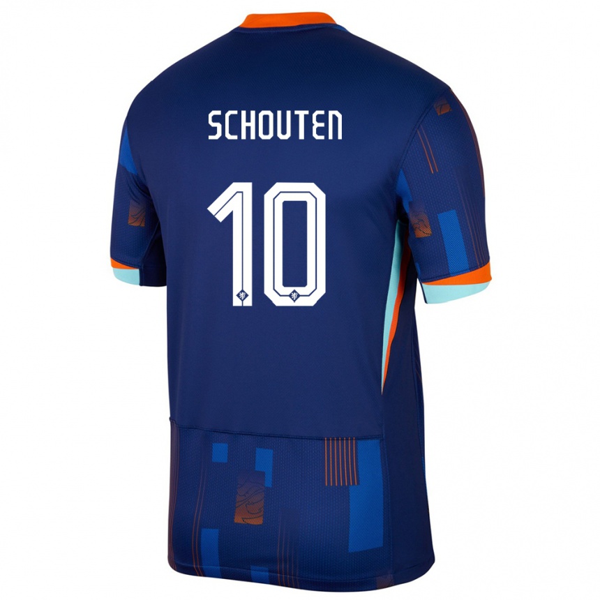 Kids Football Netherlands Lewis Schouten #10 Blue Away Jersey 24-26 T-Shirt Za