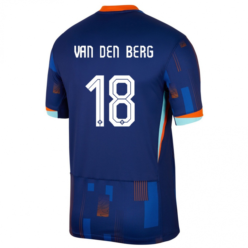 Kids Football Netherlands Rav Van Den Berg #18 Blue Away Jersey 24-26 T-Shirt Za