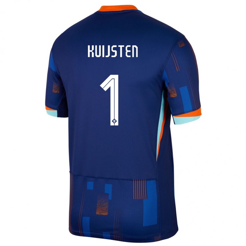 Kids Football Netherlands Tristan Kuijsten #1 Blue Away Jersey 24-26 T-Shirt Za