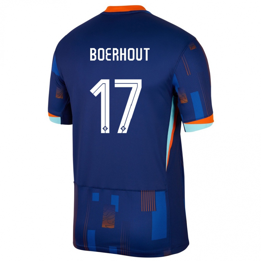 Kids Football Netherlands Yoram Boerhout #17 Blue Away Jersey 24-26 T-Shirt Za