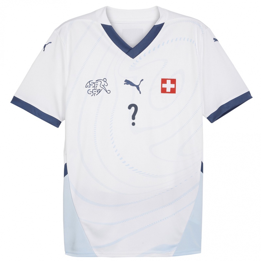 Kids Football Switzerland Your Name #0 White Away Jersey 24-26 T-Shirt Za