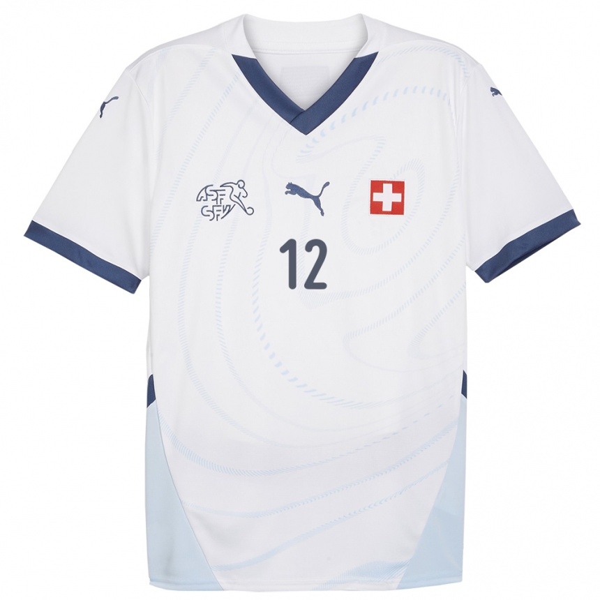 Kids Football Switzerland Livia Peng #12 White Away Jersey 24-26 T-Shirt Za