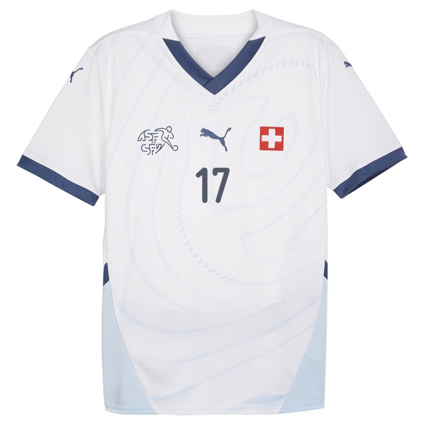 Kids Football Switzerland Ruben Vargas #17 White Away Jersey 24-26 T-Shirt Za