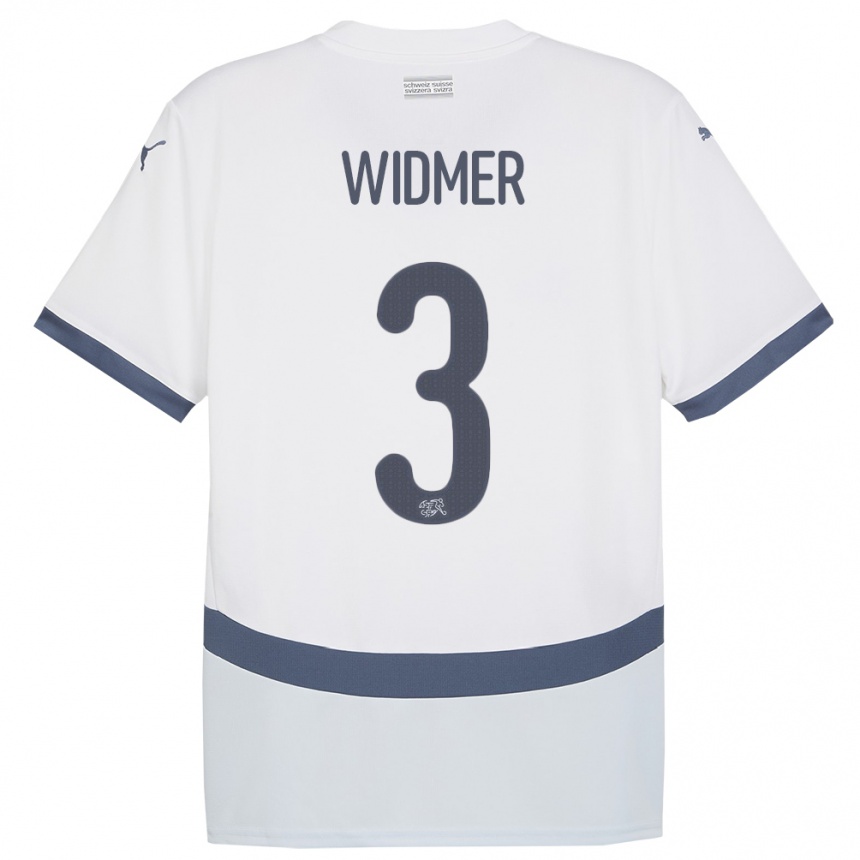 Kids Football Switzerland Silvan Widmer #3 White Away Jersey 24-26 T-Shirt Za