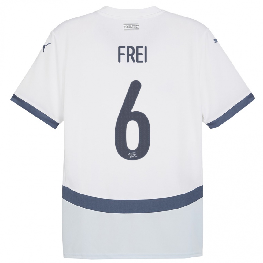 Kids Football Switzerland Fabian Frei #6 White Away Jersey 24-26 T-Shirt Za