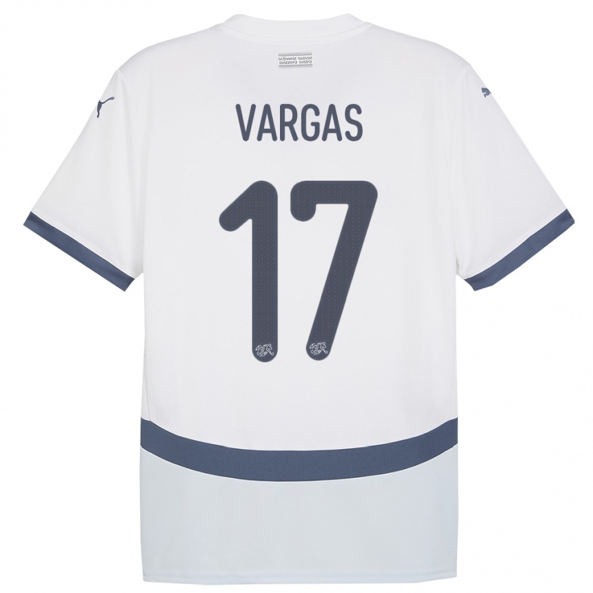 Kids Football Switzerland Ruben Vargas #17 White Away Jersey 24-26 T-Shirt Za