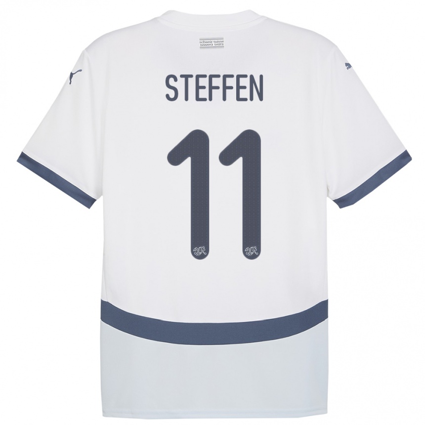 Kids Football Switzerland Renato Steffen #11 White Away Jersey 24-26 T-Shirt Za