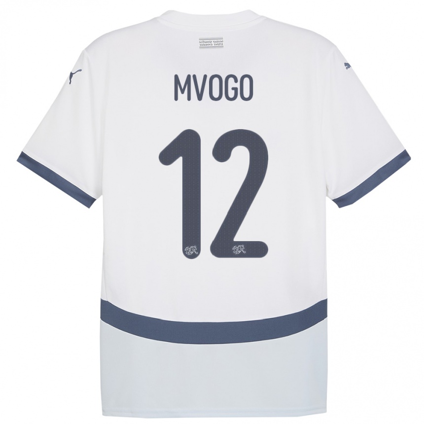 Kids Football Switzerland Yvon Mvogo #12 White Away Jersey 24-26 T-Shirt Za