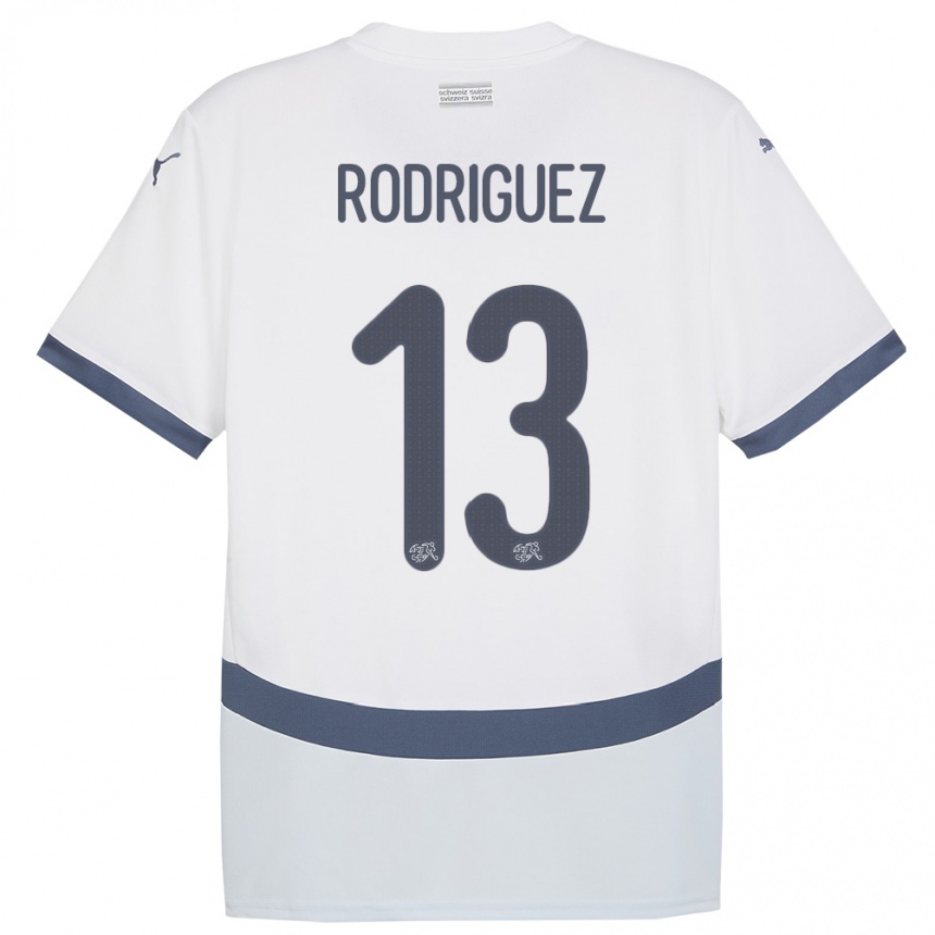 Kids Football Switzerland Ricardo Rodriguez #13 White Away Jersey 24-26 T-Shirt Za