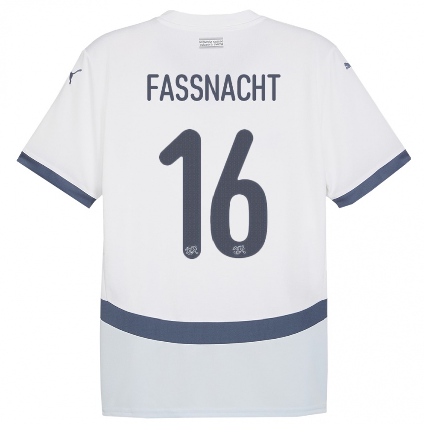 Kids Football Switzerland Christian Fassnacht #16 White Away Jersey 24-26 T-Shirt Za