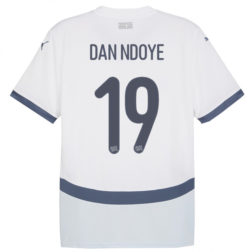 Kids Football Switzerland Dan Ndoye #19 White Away Jersey 24-26 T-Shirt Za