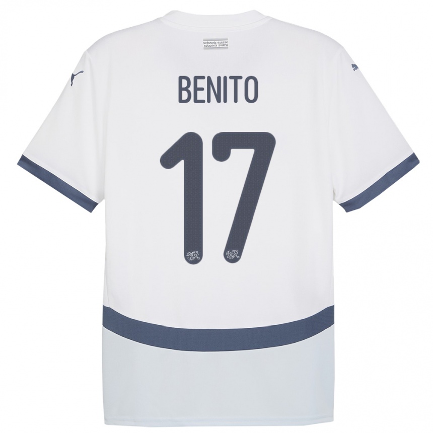 Kids Football Switzerland Loris Benito #17 White Away Jersey 24-26 T-Shirt Za