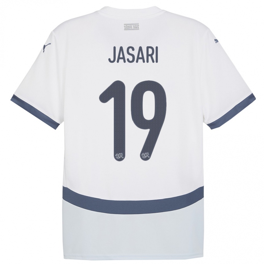 Kids Football Switzerland Ardon Jasari #19 White Away Jersey 24-26 T-Shirt Za