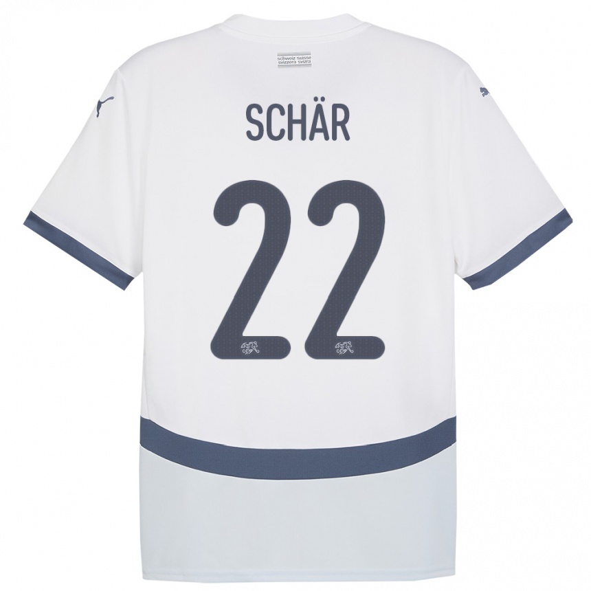 Kids Football Switzerland Fabian Schar #22 White Away Jersey 24-26 T-Shirt Za