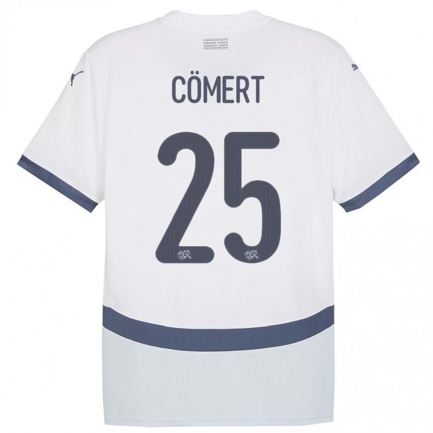 Kids Football Switzerland Eray Comert #25 White Away Jersey 24-26 T-Shirt Za